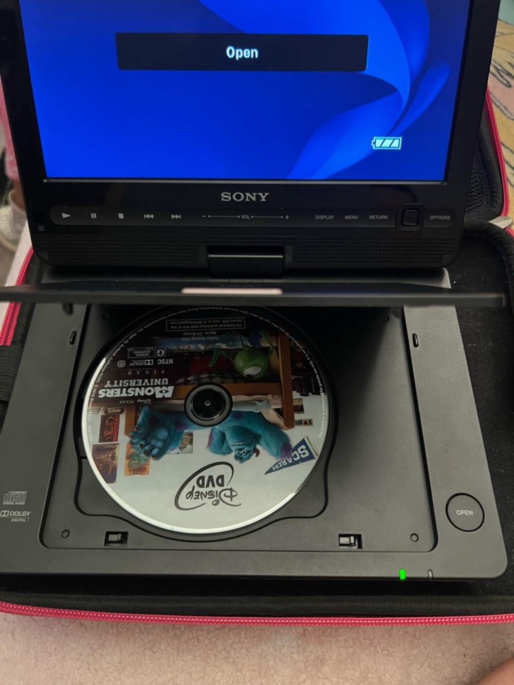 Sony Black Portable DVD Player pink